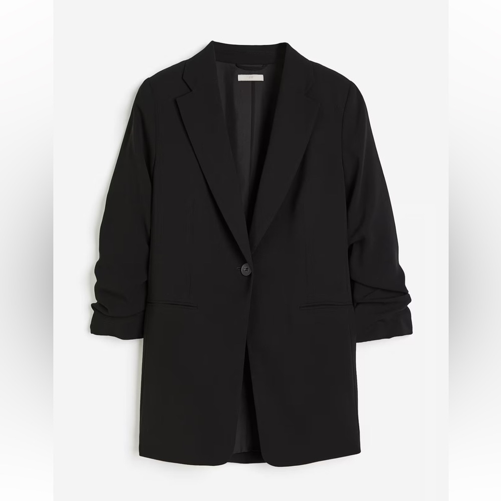 H&M Gathered Sleeve Blazer Suit Jacket